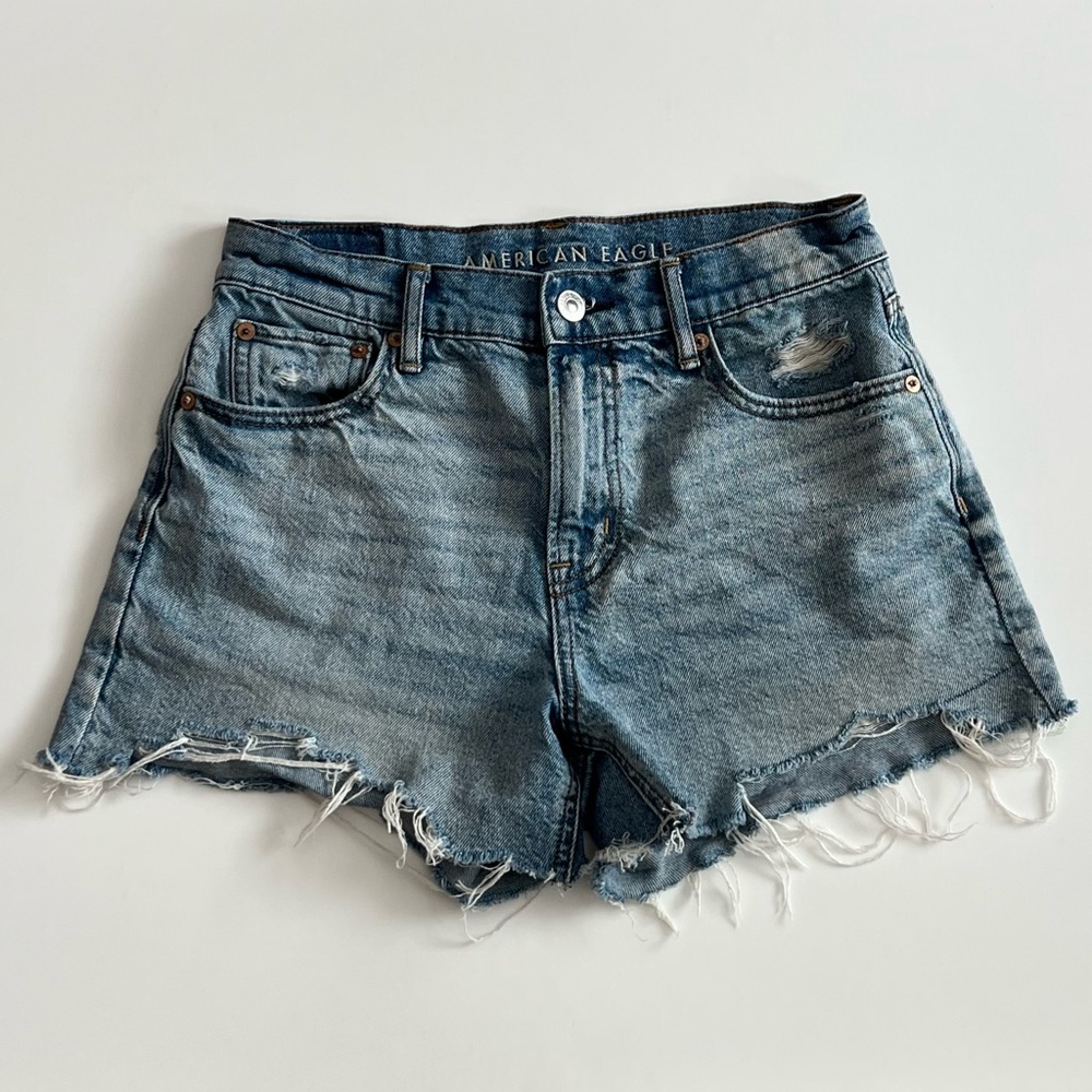 American Eagle Outfitters Distressed Blue Jean Shorts